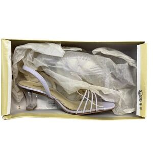 Annie Shoes Womens Size 7W Purple Slingback Sandals Lacey 2097 Rhinestone Bow